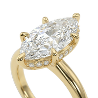 The Lina Halo | Marquise Cut | 14k Yellow Gold
