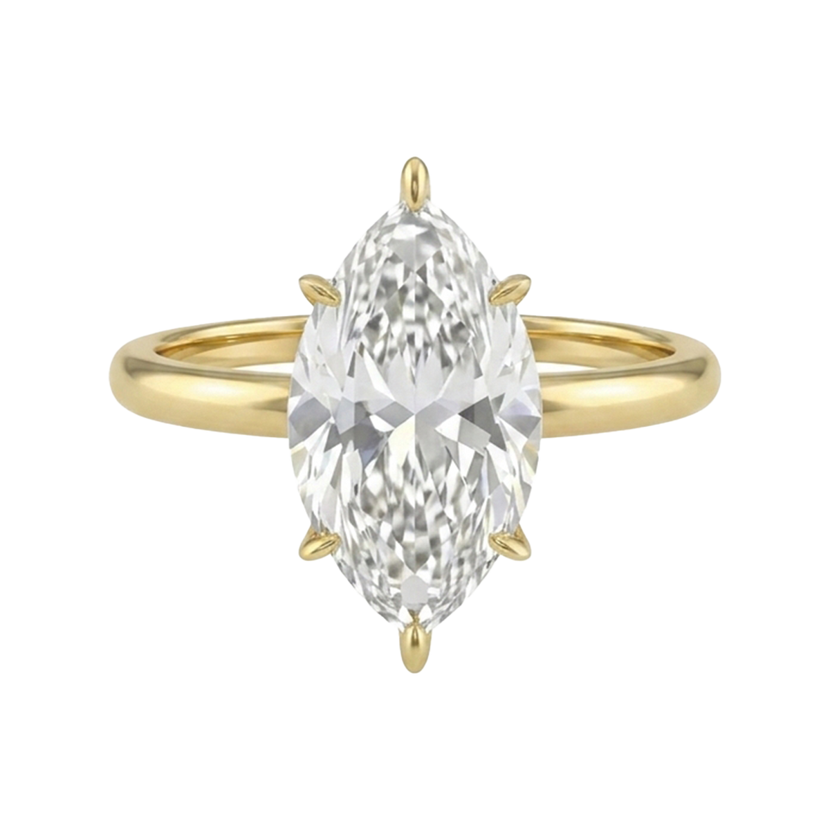 The Lina Halo | Marquise Cut | 14k Yellow Gold