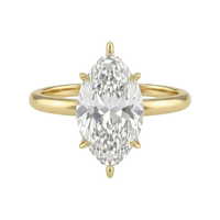 The Lina Halo | Marquise Cut | 14k Yellow Gold