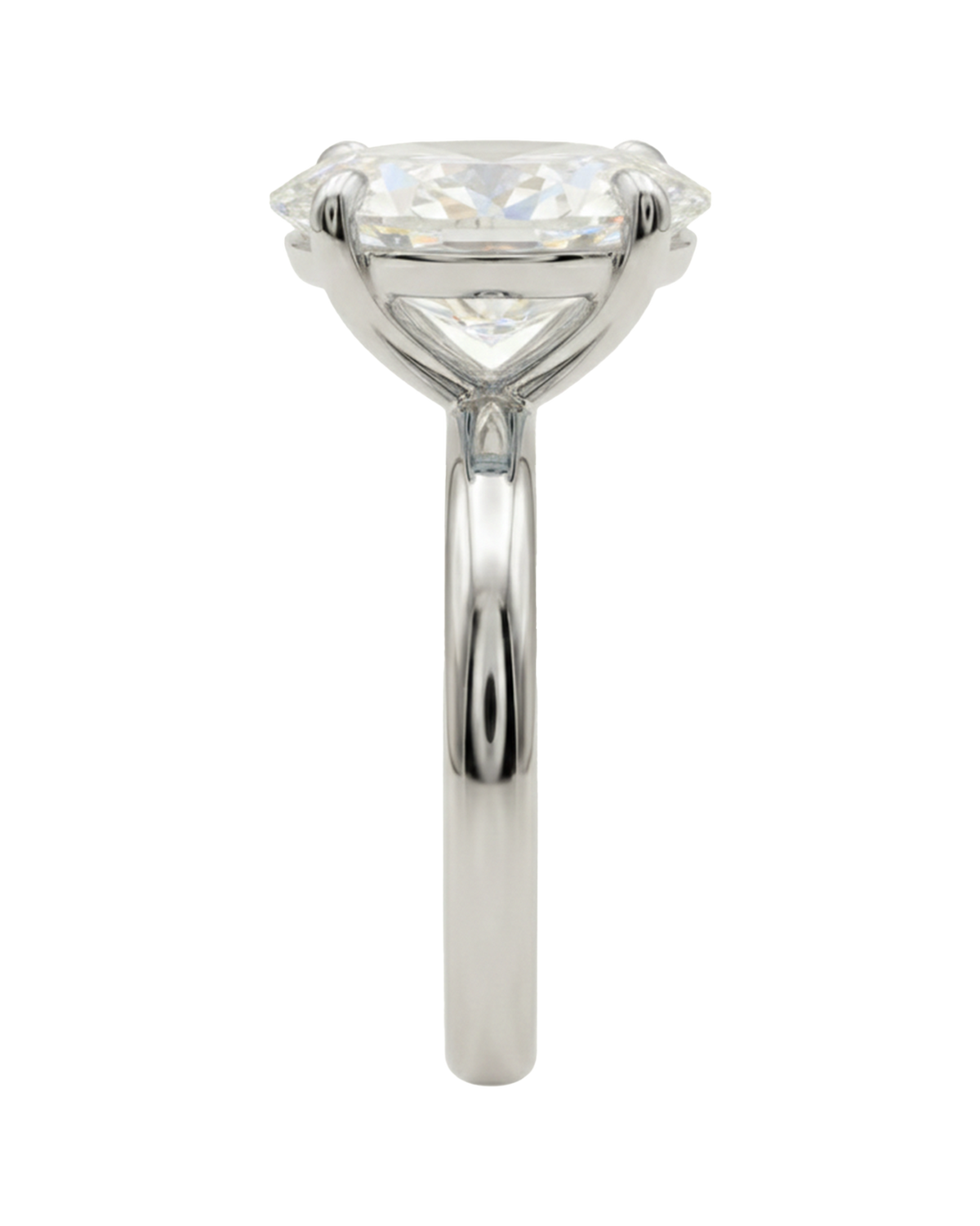The Lina Solitaire | Oval Cut | 14K White Gold
