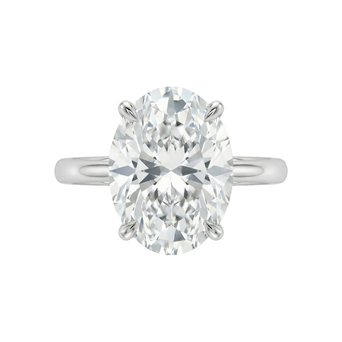 The Lina Solitaire | Oval Cut | 14K White Gold