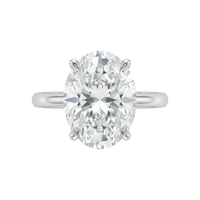 The Lina Solitaire | Oval Cut | 14K White Gold
