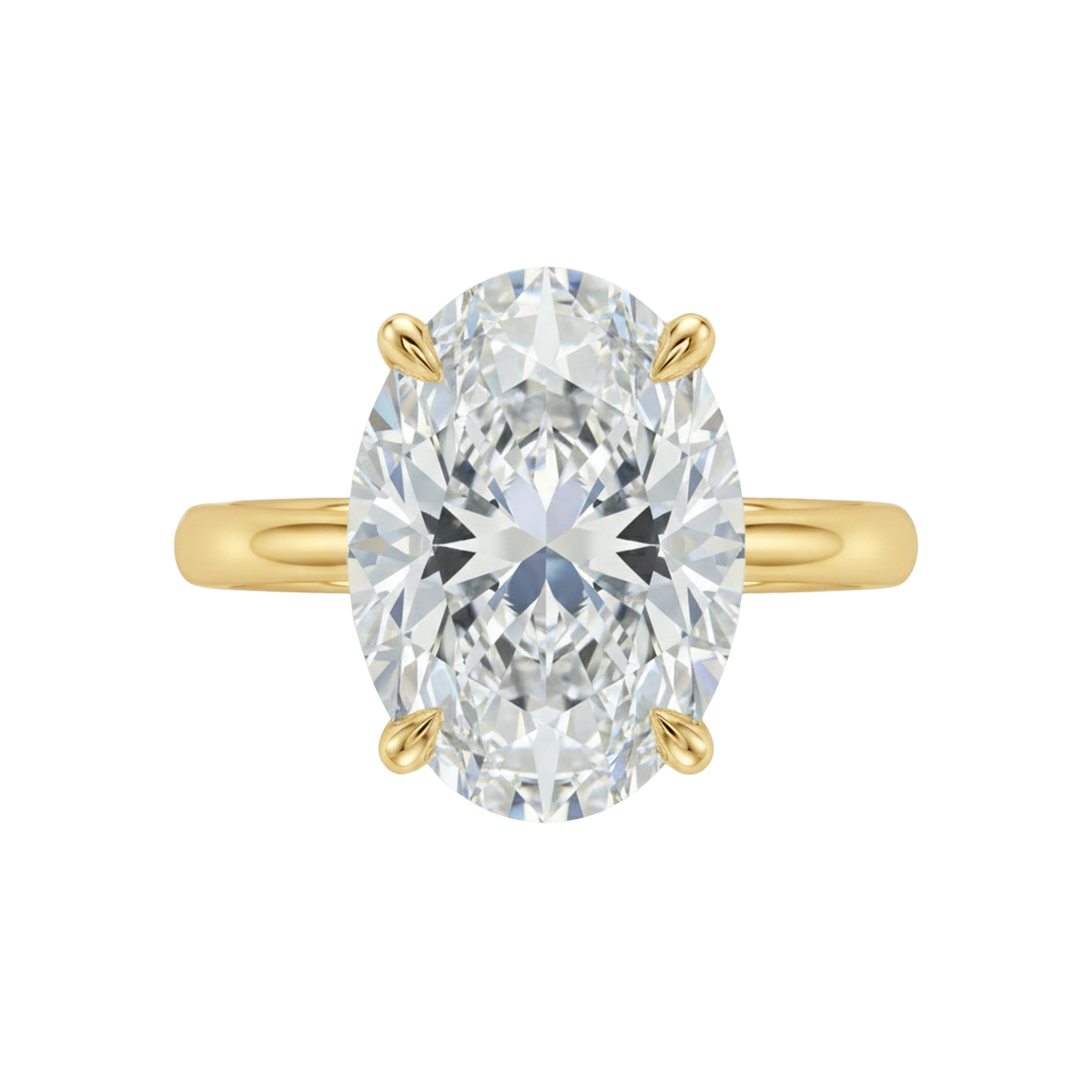 The Lina Solitaire | Oval Cut | 14K Yellow Gold