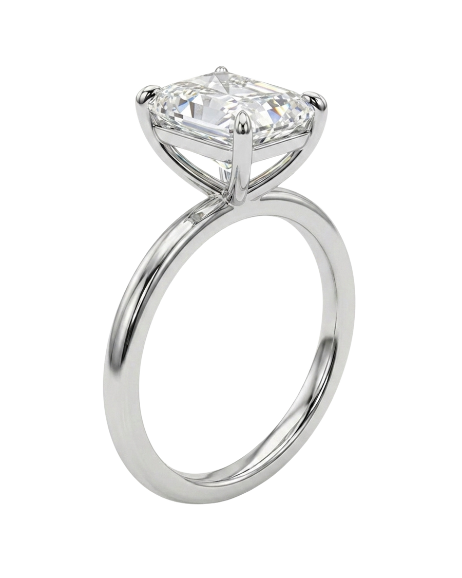 The Lina Solitaire | Radiant Cut | 14K White Gold