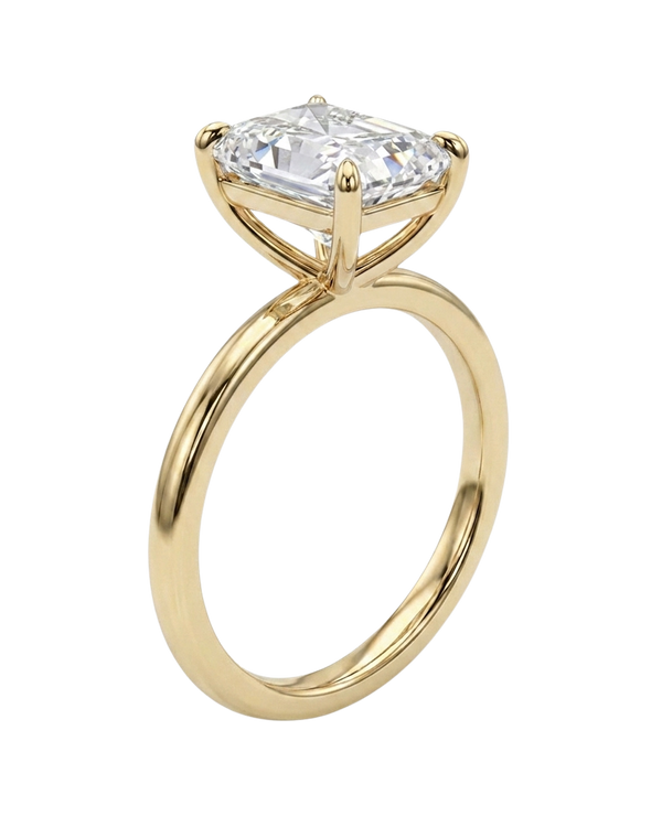 The Lina Solitaire | Radiant Cut | 14K Yellow Gold