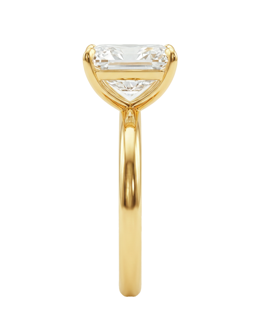 The Lina Solitaire | Radiant Cut | 14K Yellow Gold