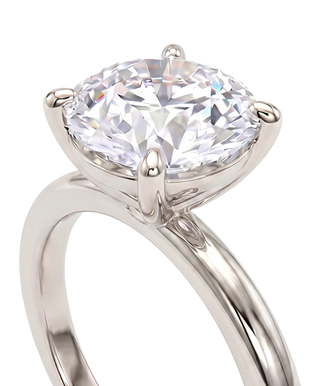 The Lina Solitaire | Round Cut | 14K White Gold