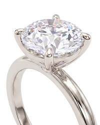 The Lina Solitaire | Round Cut | 14K White Gold