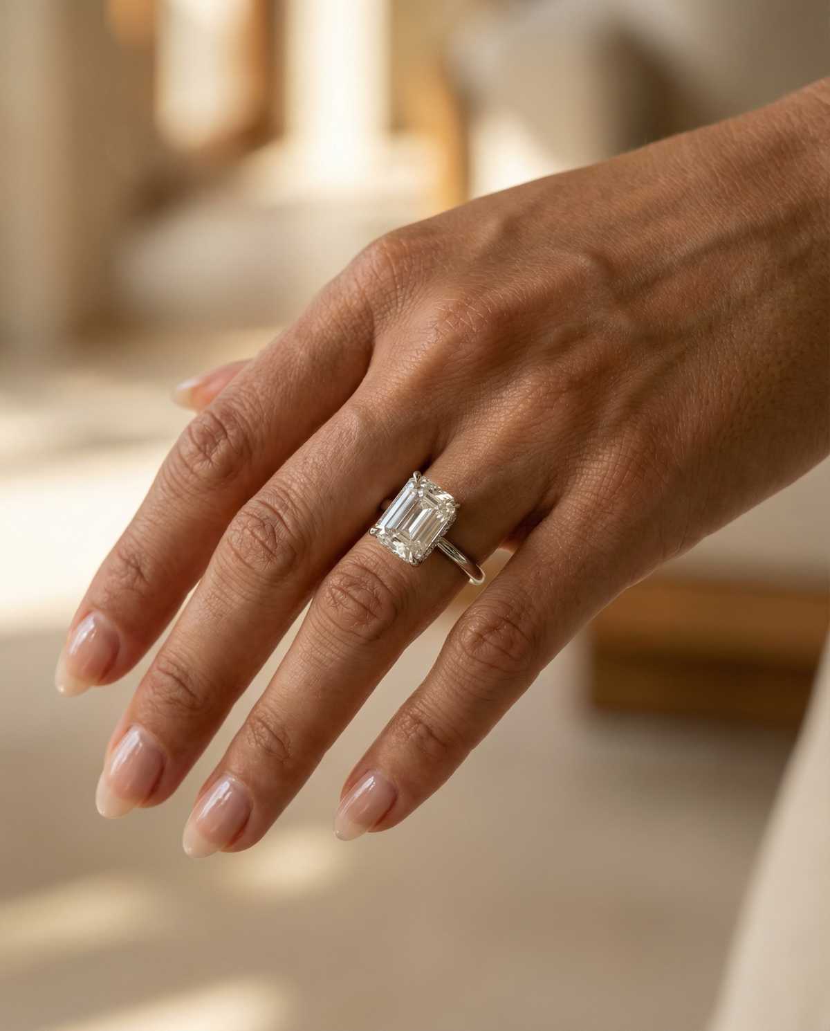 The Lina Halo | Radiant Cut | 14K White Gold