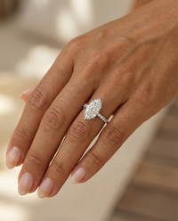The Lina Pavé | Marquise Cut | 14k White Gold