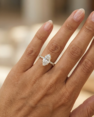 The Lina Pavé | Marquise Cut | 14k Yellow Gold