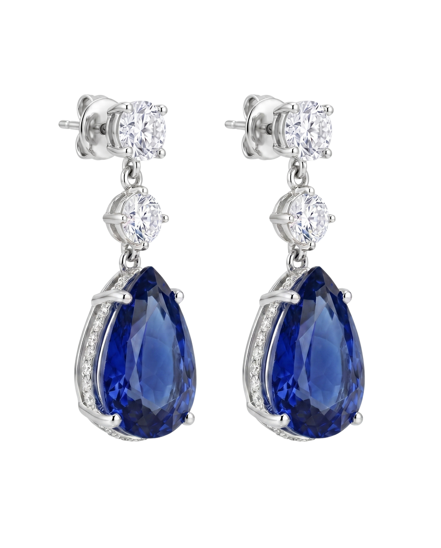 The Vela Earrings | Blue Sapphire