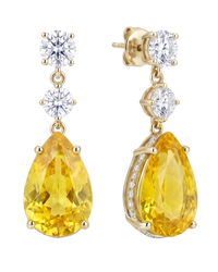 The Vela Earrings | Yellow Sapphire